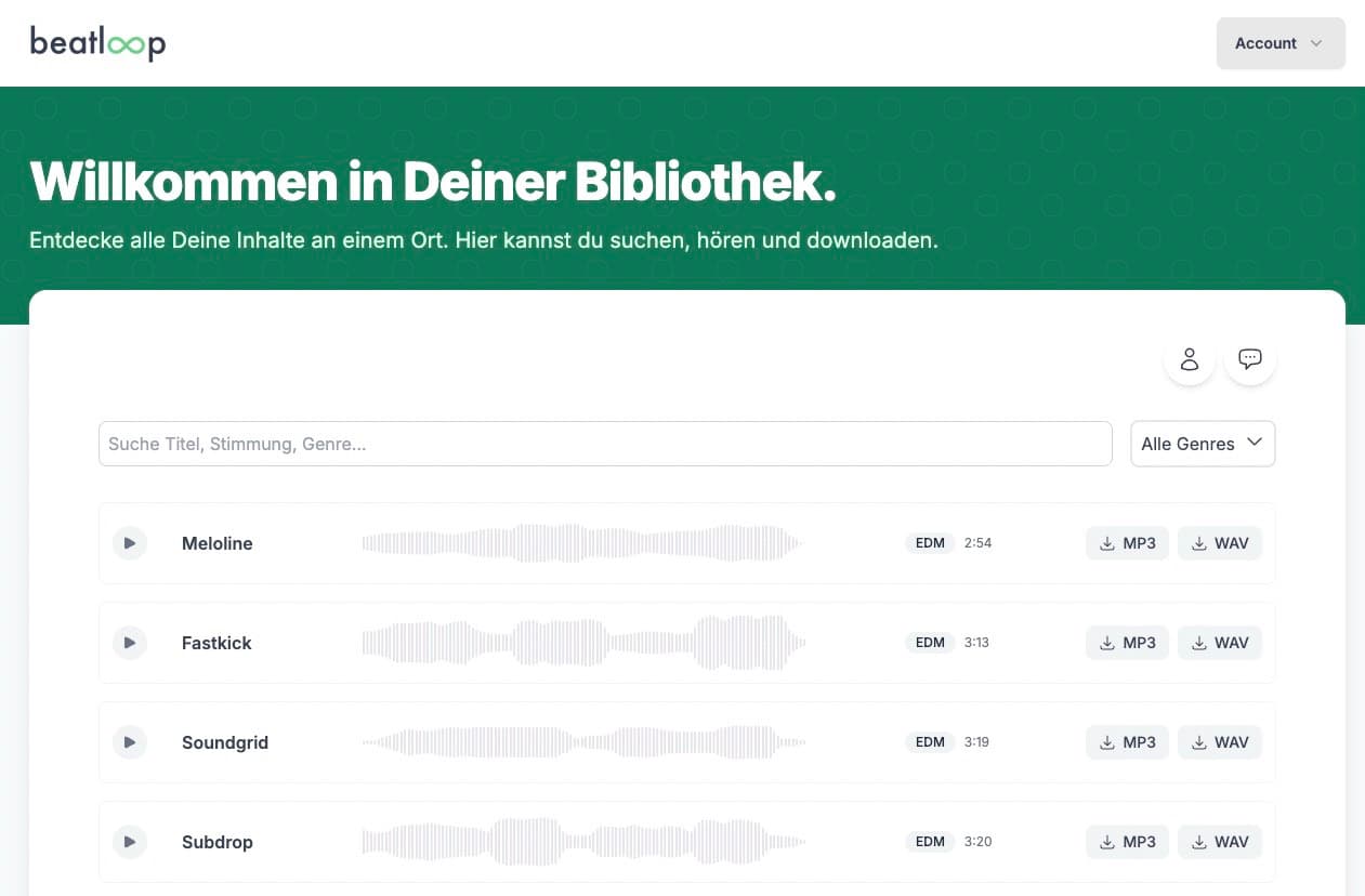 beatloop Musikbibliothek